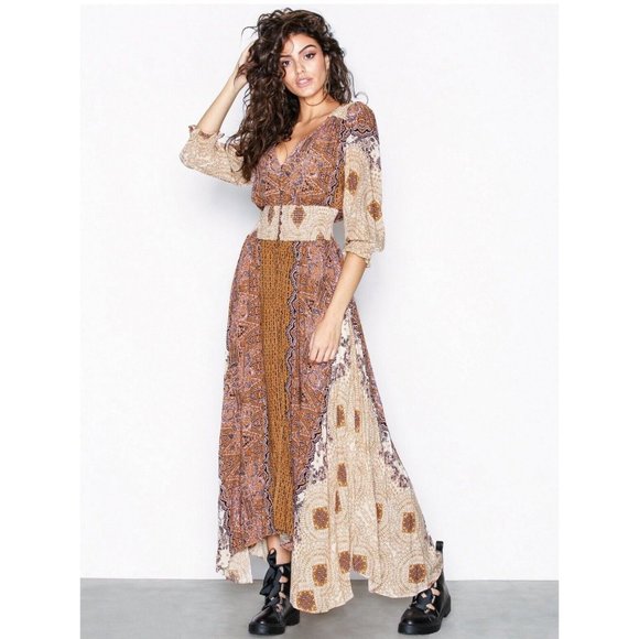 Free People Dresses & Skirts - Free People Mexicali Rose Maxi Dress Size L Medium Paisley Boho Bohemian Aztec